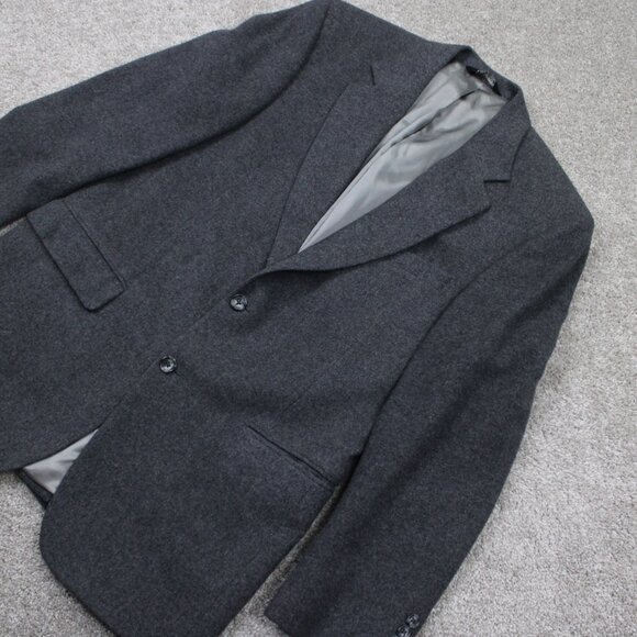 Jos. A. Bank Gordon Blazer Men 40 Regular Gray 100% Camel 2 Button Sports Jacket - Picture 3 of 15